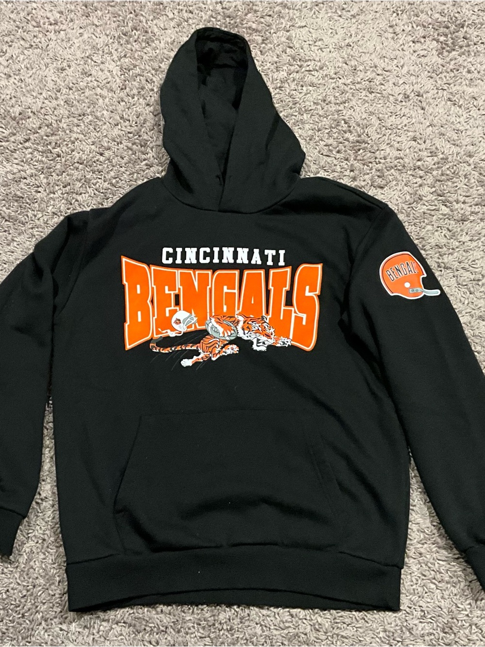 NFL Cincinnati Bengals Black Hoodie - Sz Medium - NFL Tag